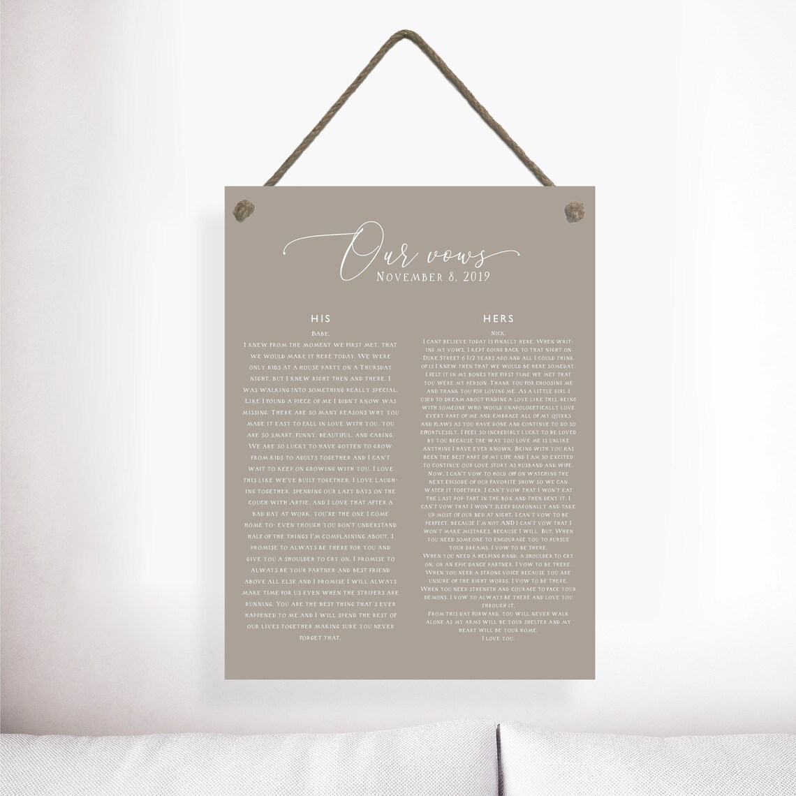 Wedding Vows Script With Date, Anniversary Gift - Image 3