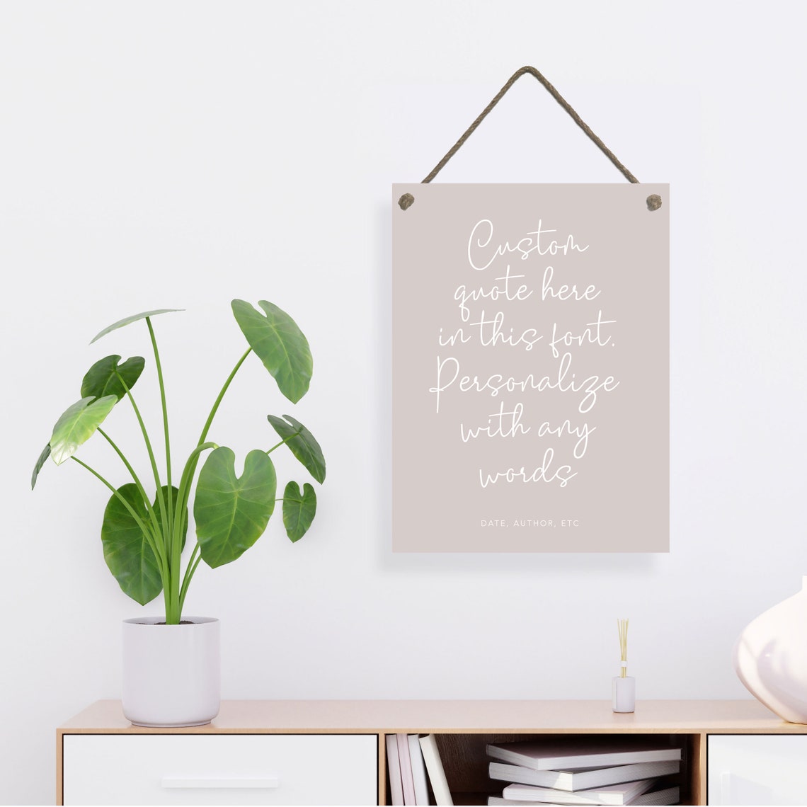 Custom Quote Hanging Rope Sign Personalize Any Words Wall Art - Image 3