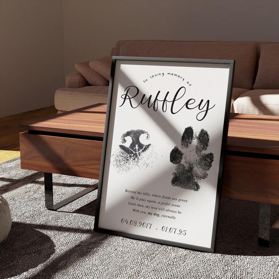 In Loving Memory Personalized Nose And Paw Dog Memorial Art Poster