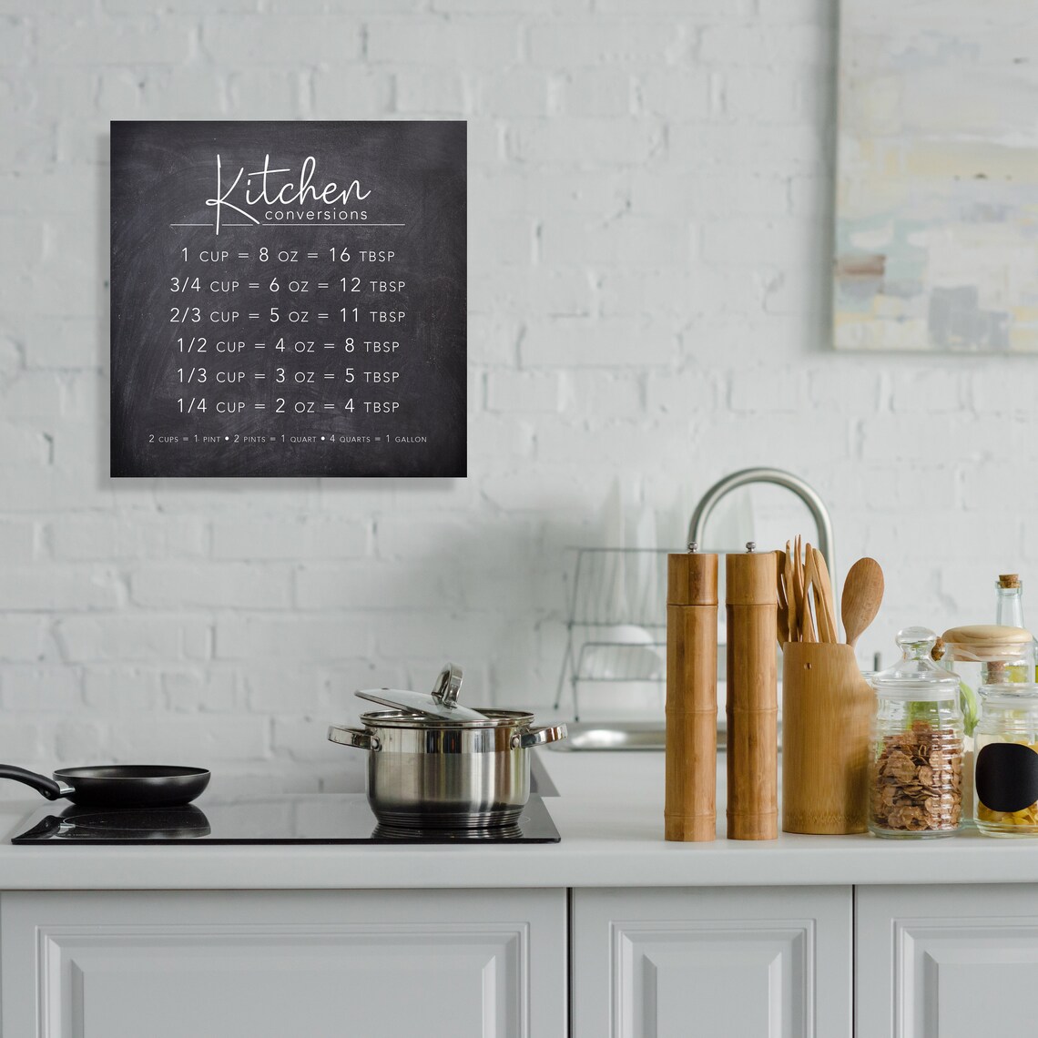Kitchen Conversions Chalkboard Background, Kitchen Wall Art - Image 2