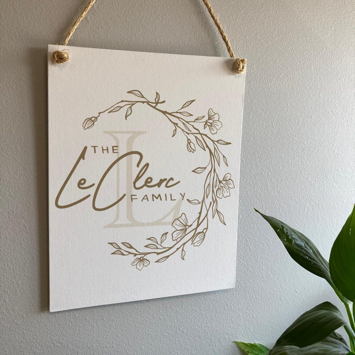 Personalized Floral Wreath Monogram Family Name Entryway Poster - Image 2