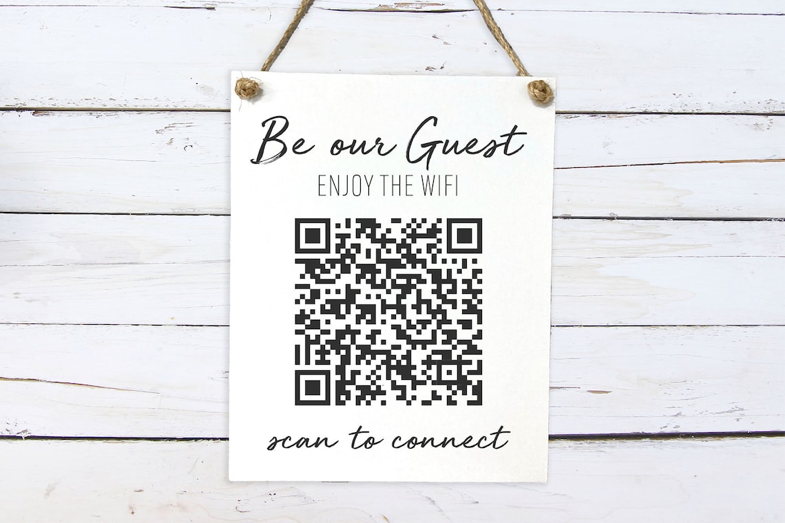 Be Our Guest WiFi QR Code Custom Home Art Print - Image 2