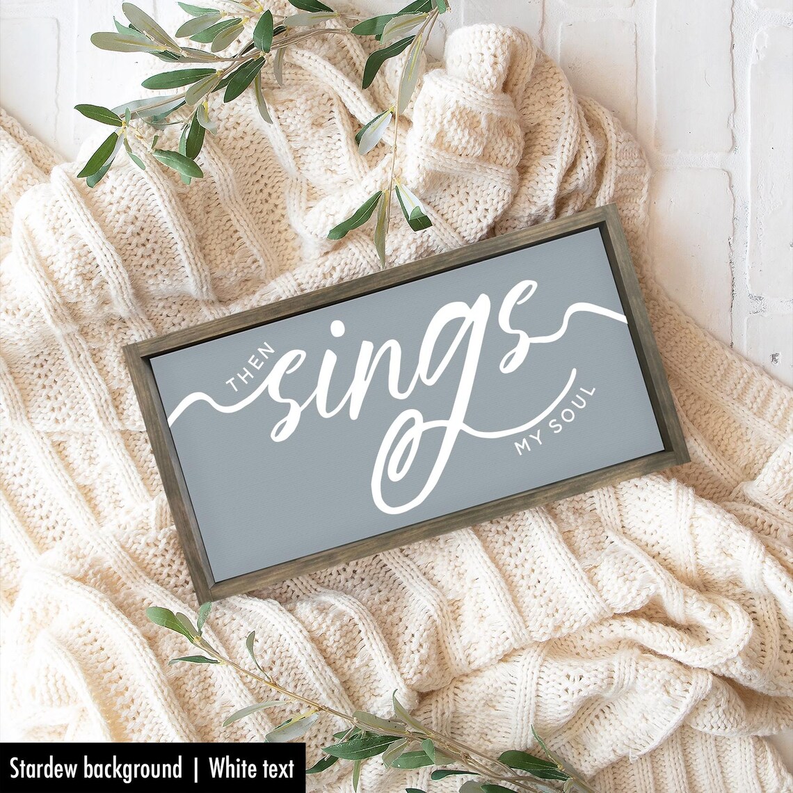 Then Sings My Soul Hymn Lyric Sage Green Christian Faith Poster - Image 2