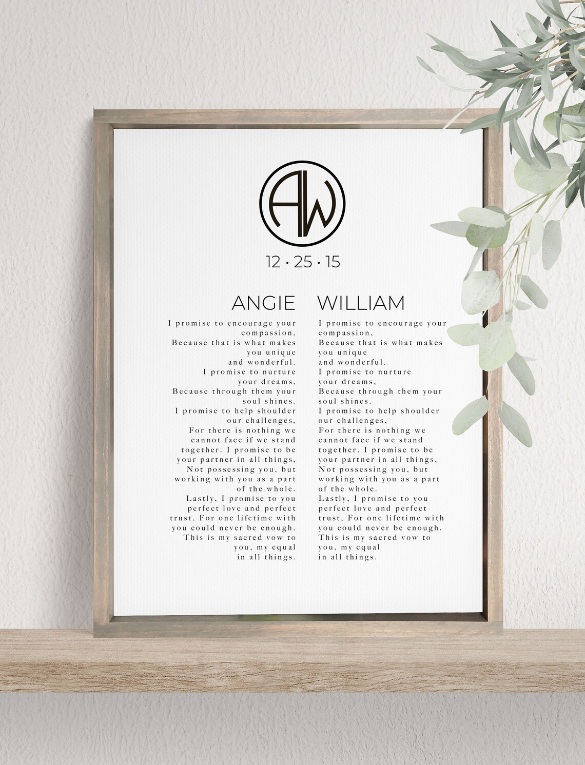 Our Vows Anniversary Gift, Personalized Wedding Sign - Image 3