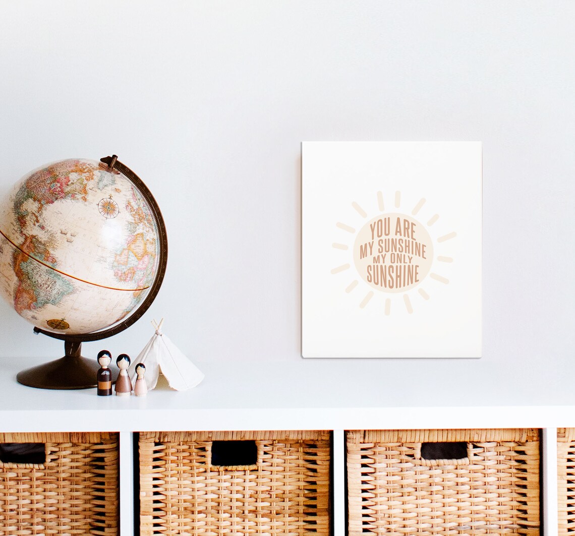 You Are My Sunshine Nursery Sign With Beige Sun Design Poster - Image 3