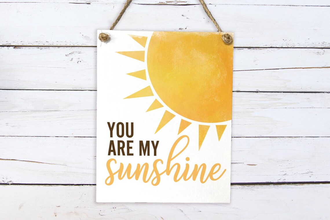You Are My Sunshine Watercolor Sun Nursery Kids Room Wall Poster - Image 2