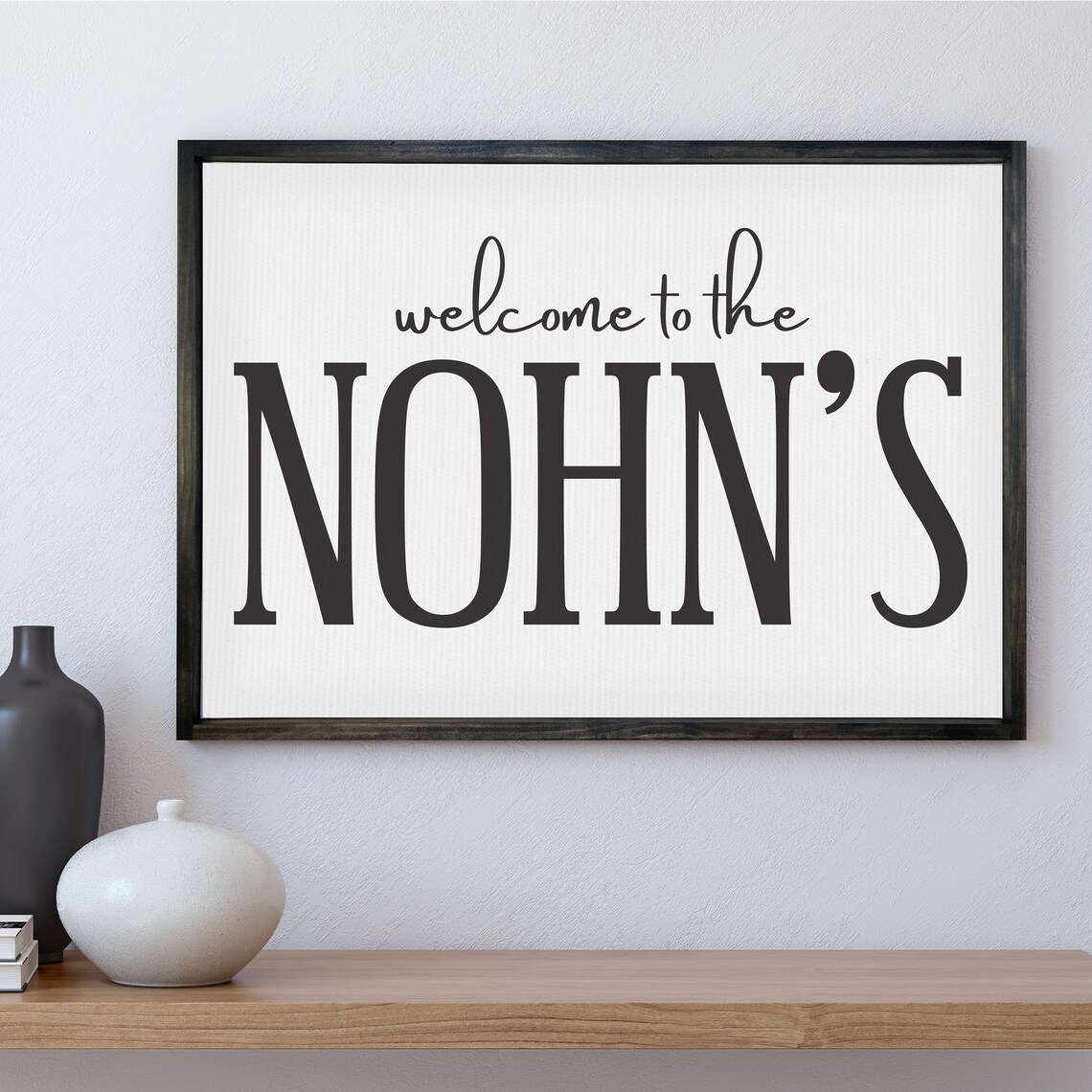 Welcome To The Nohns Personalized Family Name Entryway Sign Poster