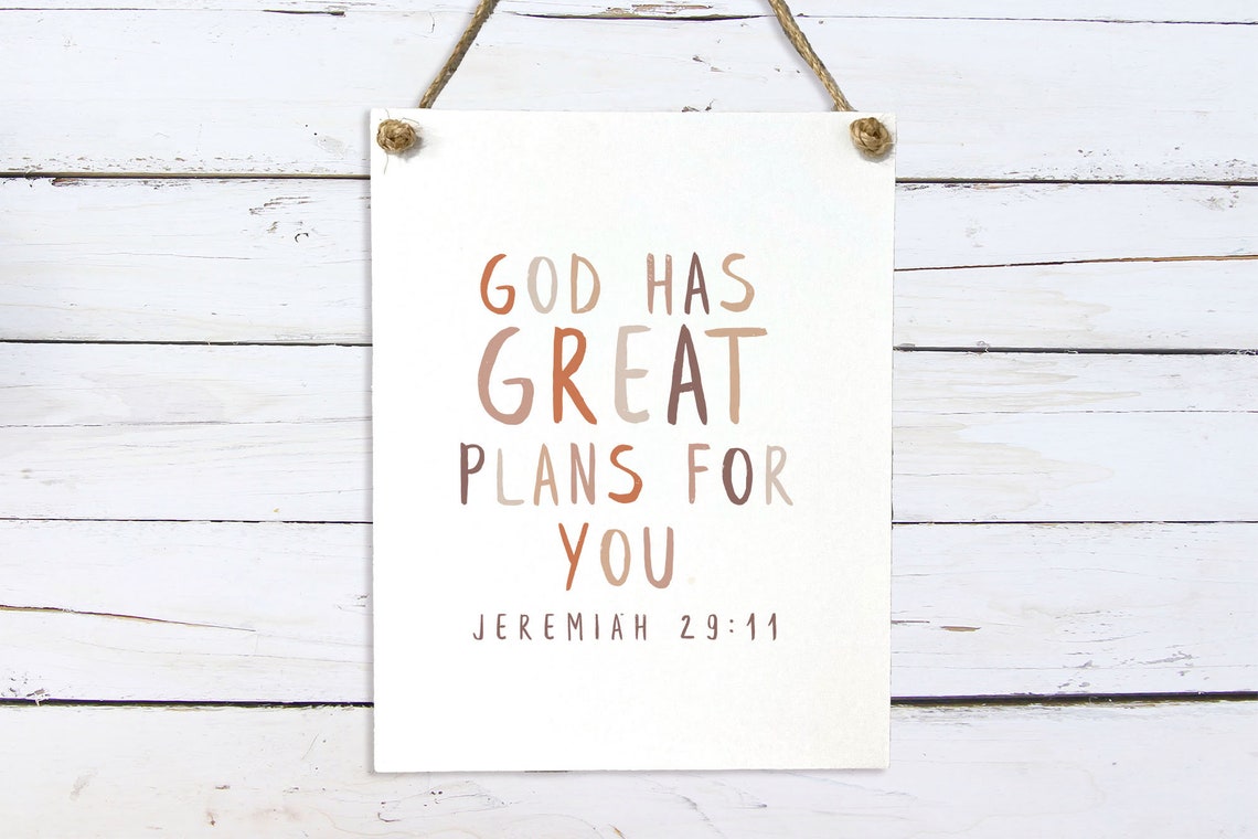 God Has Great Plans For You Jeremiah 29 11 Nursery Scripture Wall Art - Image 2