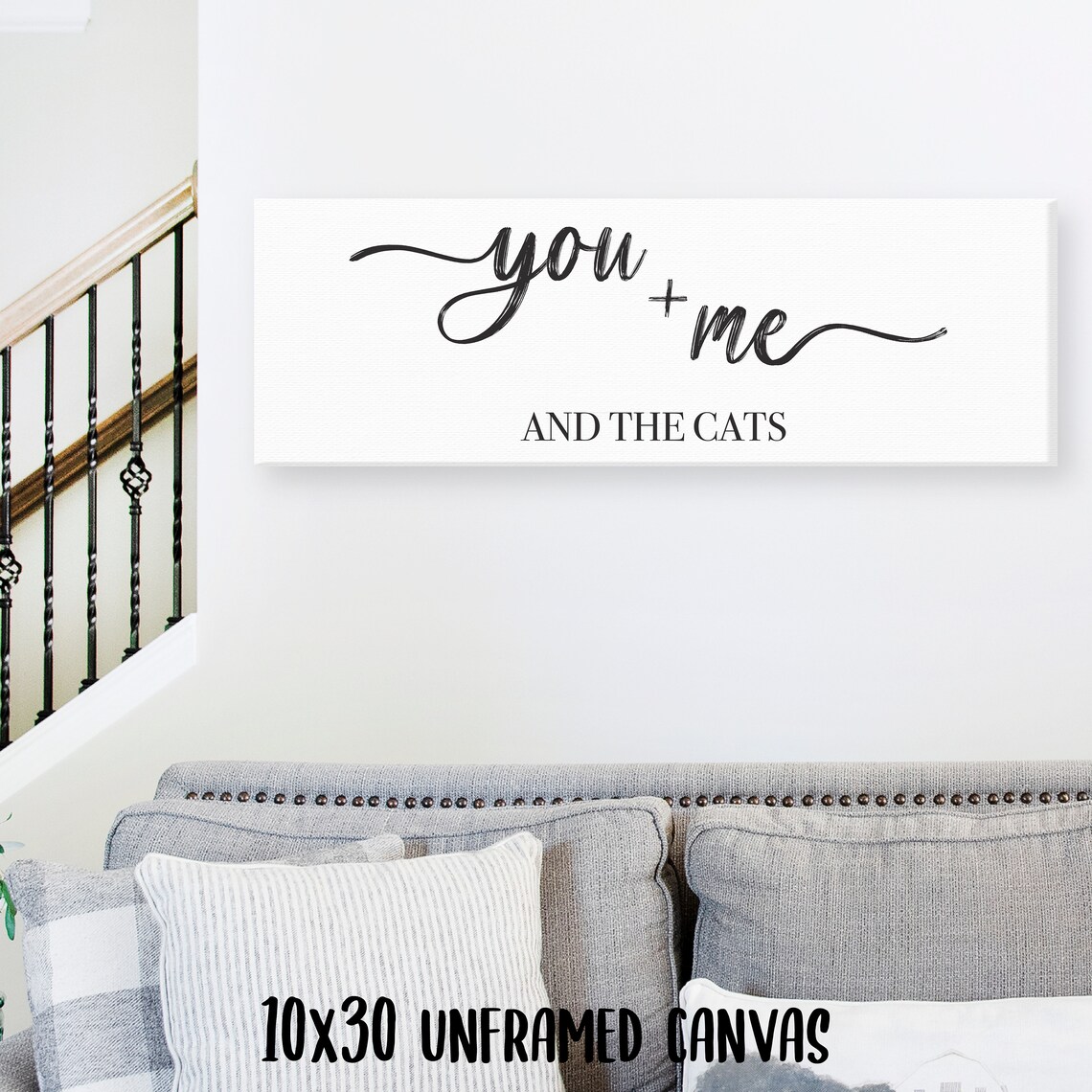 You Plus Me And The Cats Sweet Cat Lover Home Decor Wall Art - Image 3