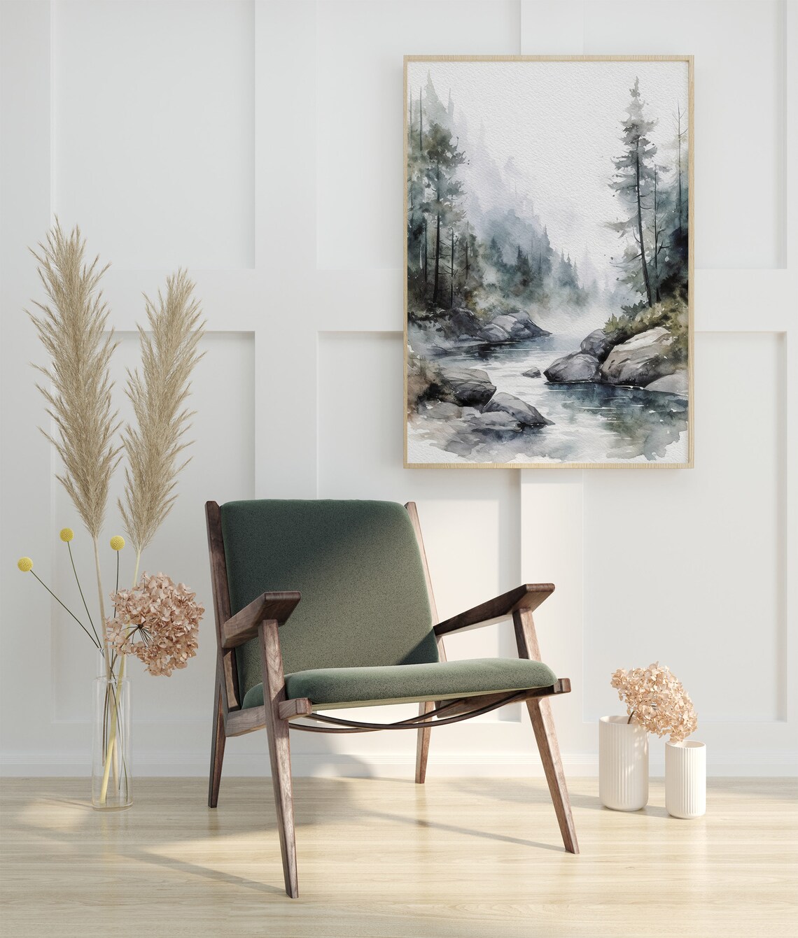 Salmon River Painting Pine Trees Watercolor Print Idaho Forest River Wall Art Mountain River Poster - Image 4