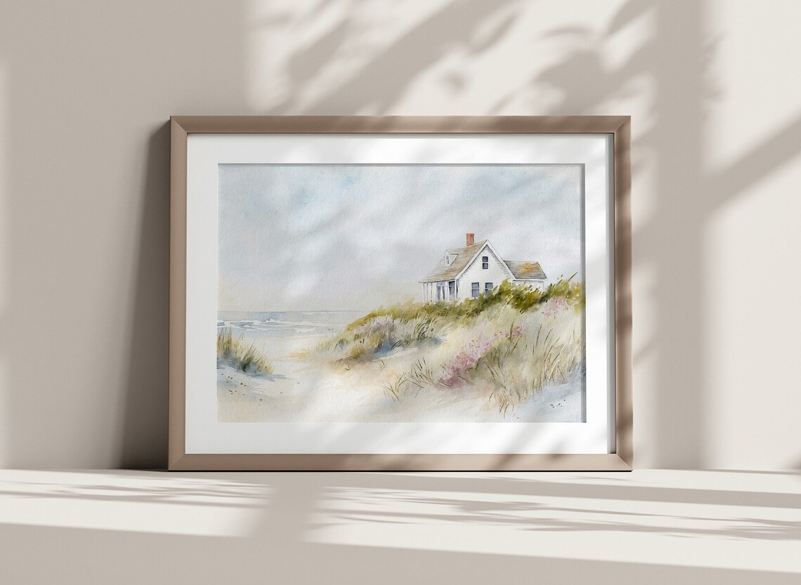 Cape Cod Watercolor Beach Scene Art Print - Image 4