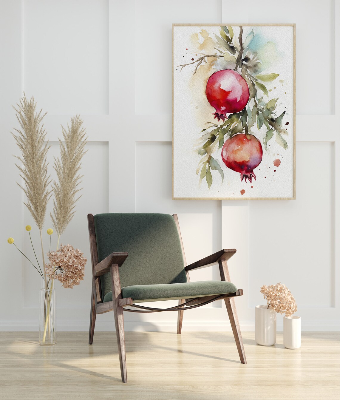 Pomegranate Watercolor Botanical Kitchen Art Print - Image 2