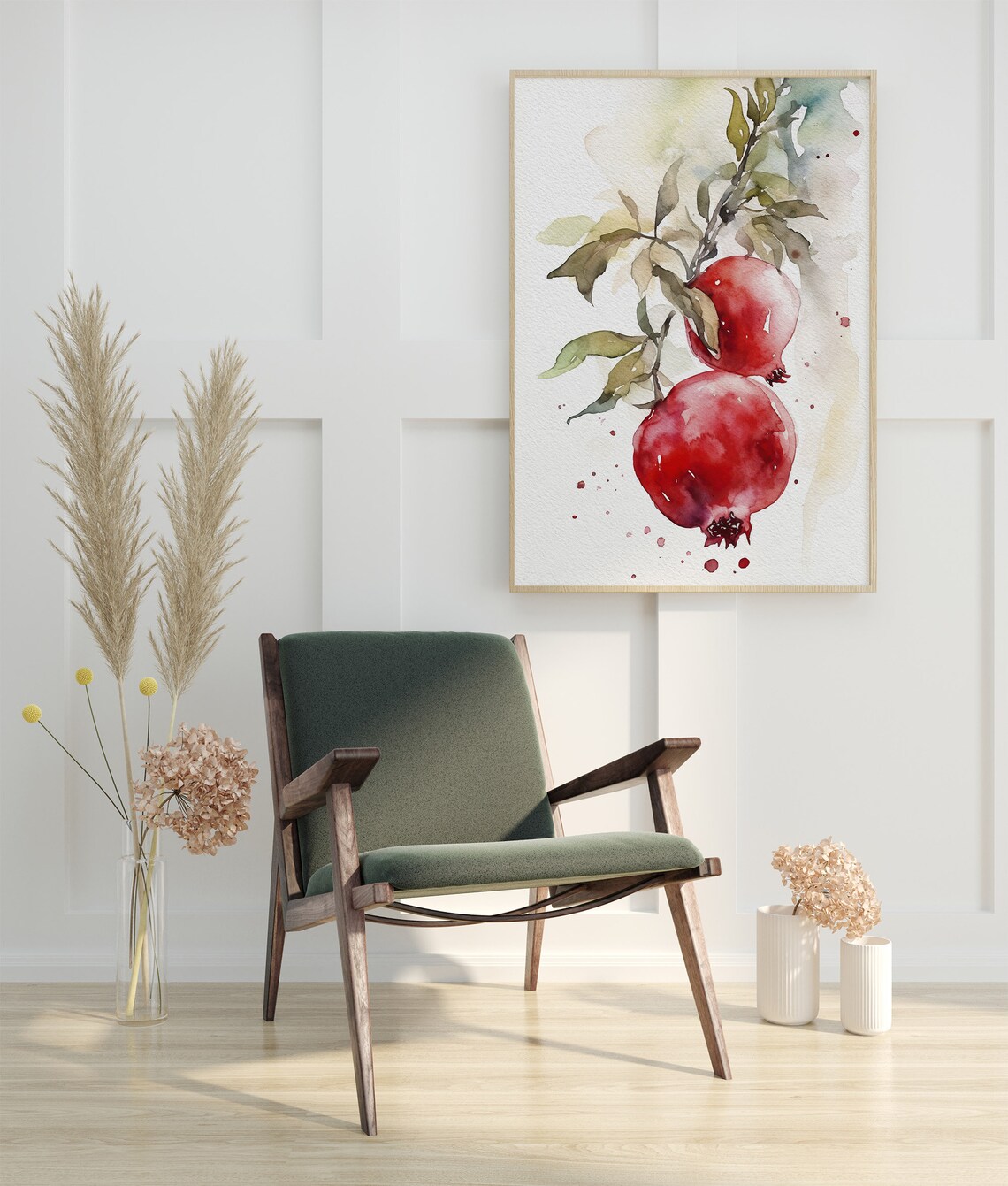 Pomegranate Watercolor Art Print, Kitchen Wall Art - Image 3