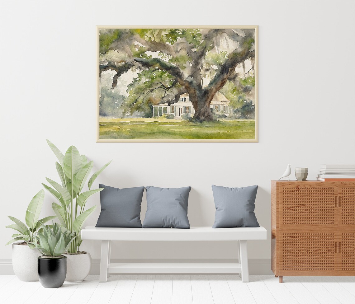 Audubon Park, New Orleans Watercolor Art Print - Image 3