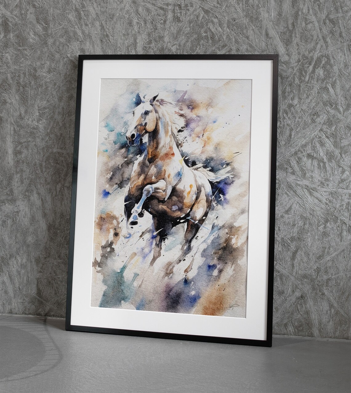 Horse Watercolor Art Print, Running Wild Horse Western - Image 3