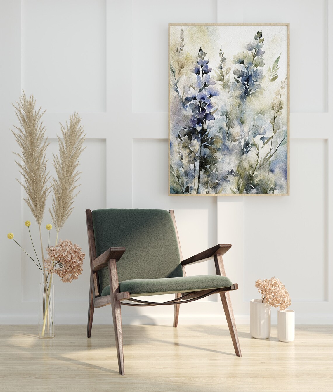 Bluebonnets Watercolor Wildflower Meadow Art Print - Image 4