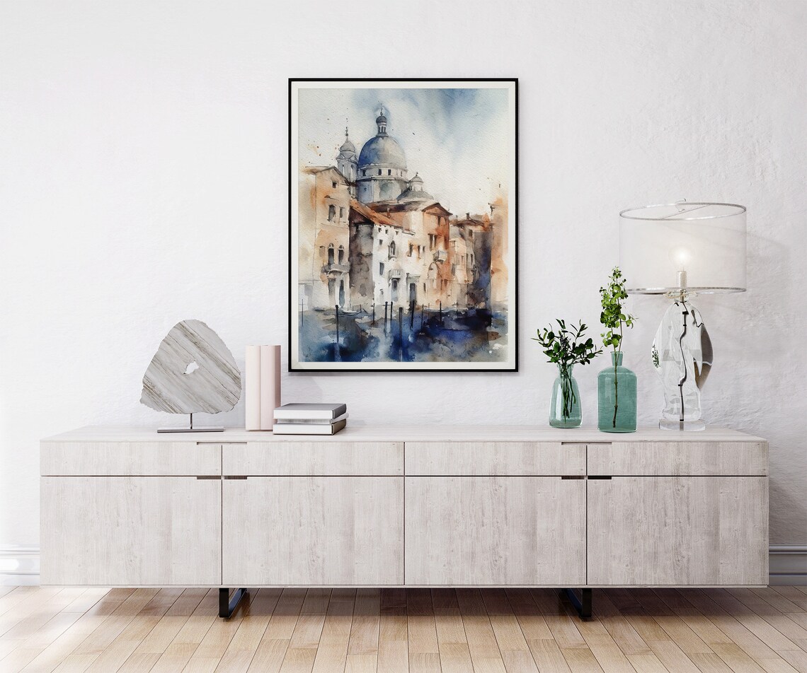 Venice Watercolor Travel Poster, Italy Cityscape - Image 3