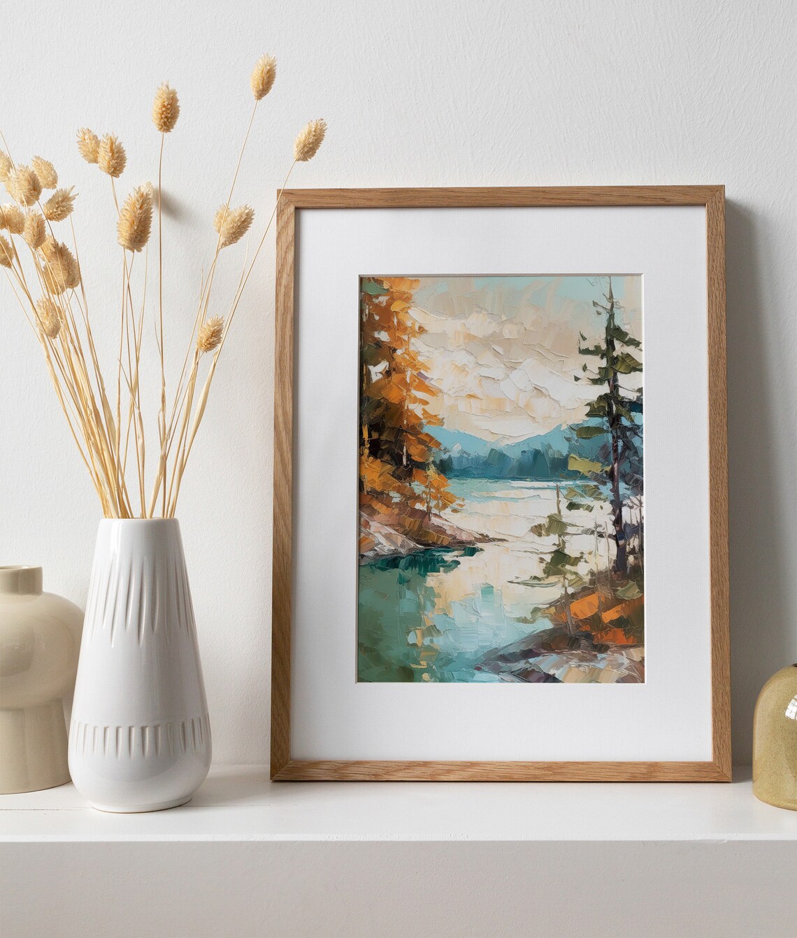 Lake Tahoe Oil Painting, California Landscape Art Print - Image 3