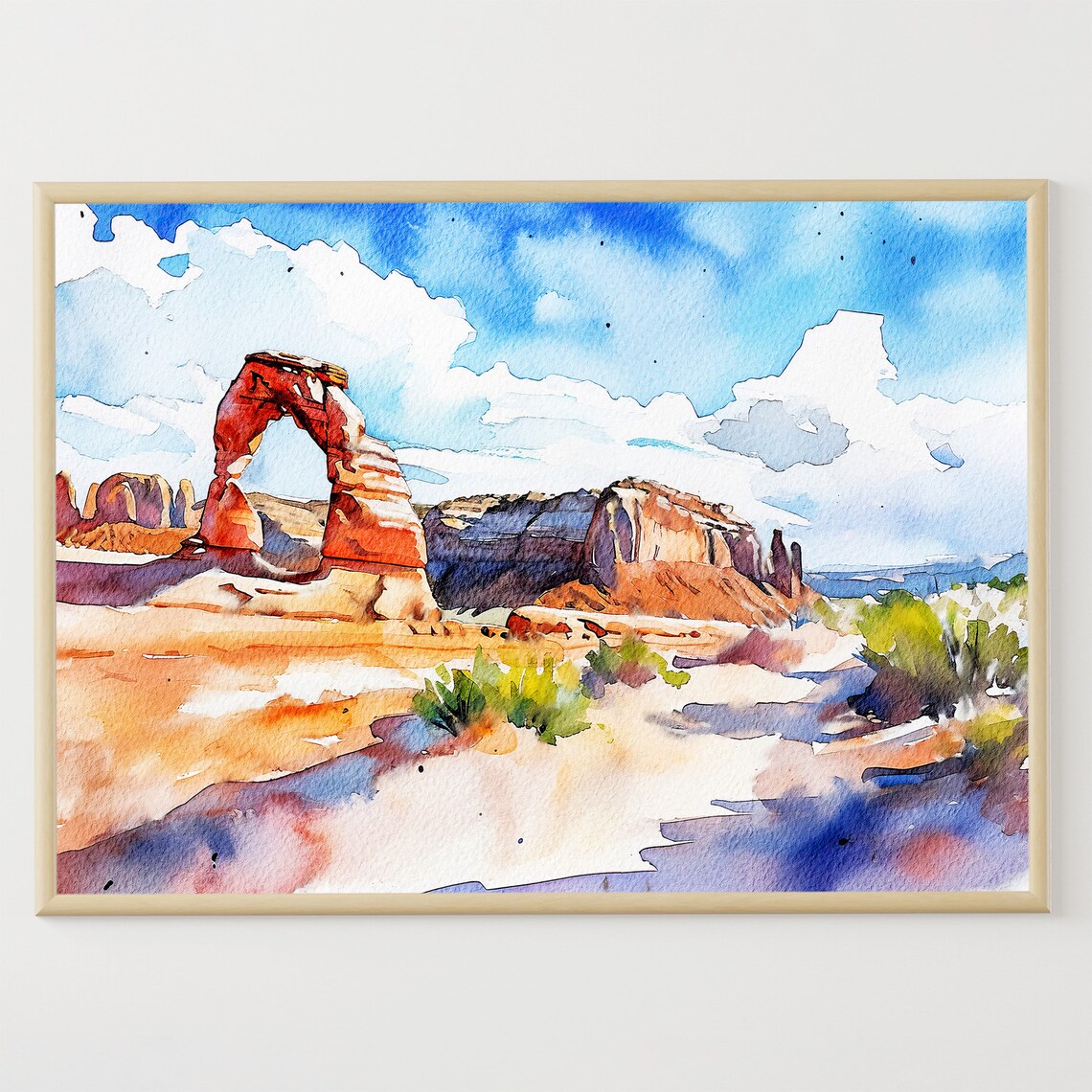 Arches National Park, Delicate Arch Watercolor Art Print