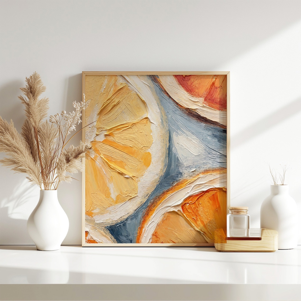Orange Slices Oil Print, Kitchen Food Art Print - Image 4