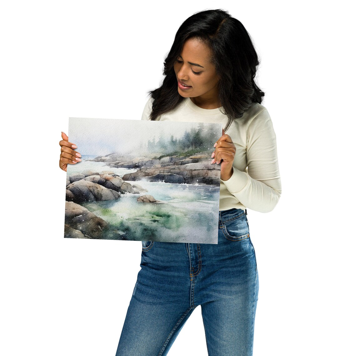 Acadia National Park, Maine Coast Watercolor Poster - Image 2