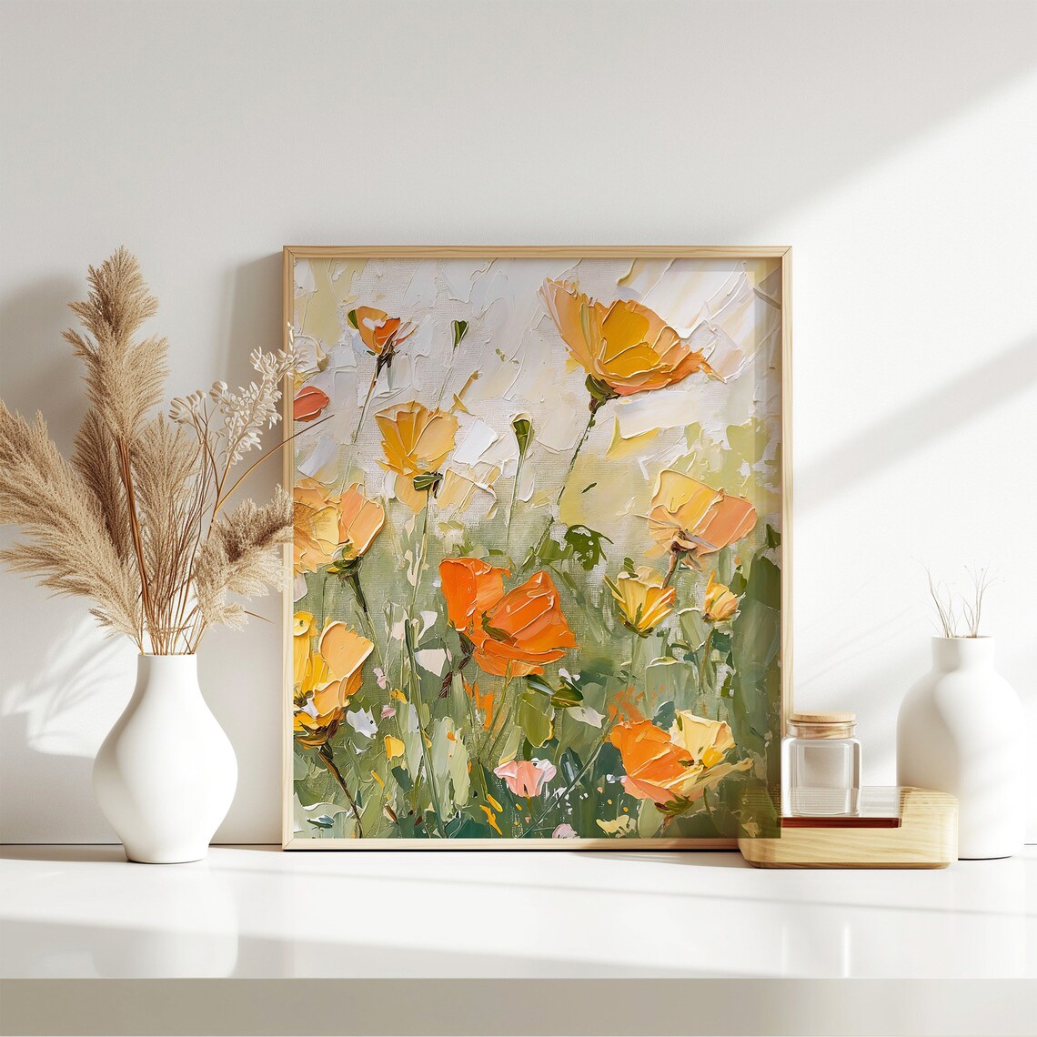 California Poppy Oil Painting, Floral Wall Art Print - Image 5