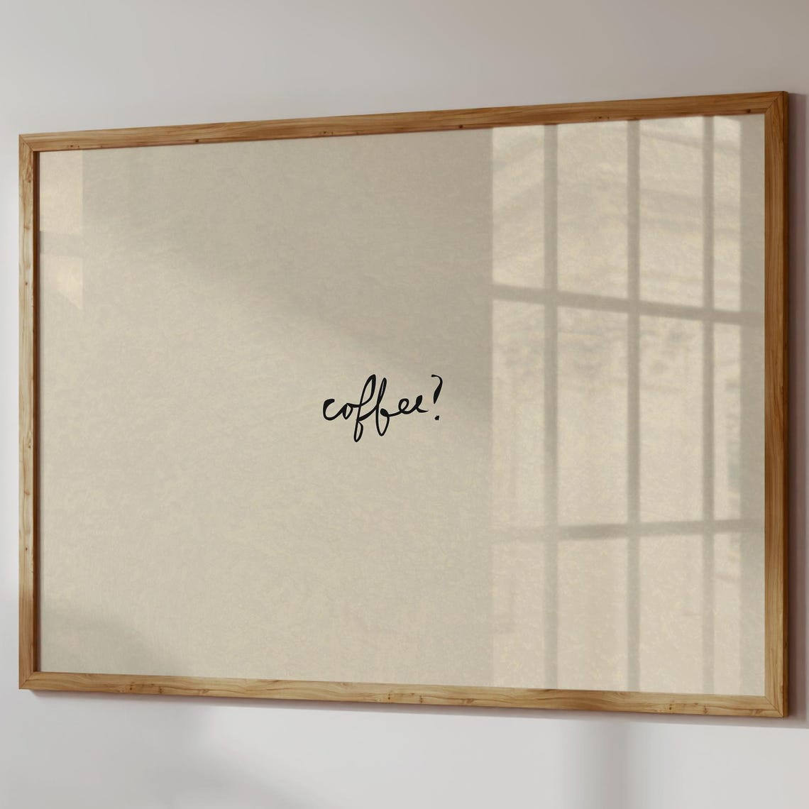 Coffee Question Mark Handwritten Minimal Neutral Kitchen Quote Poster