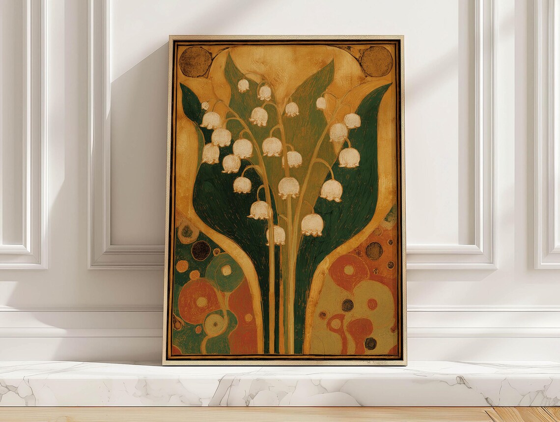 Lily Of The Valley Flowers, Art Print Spring Nouveau