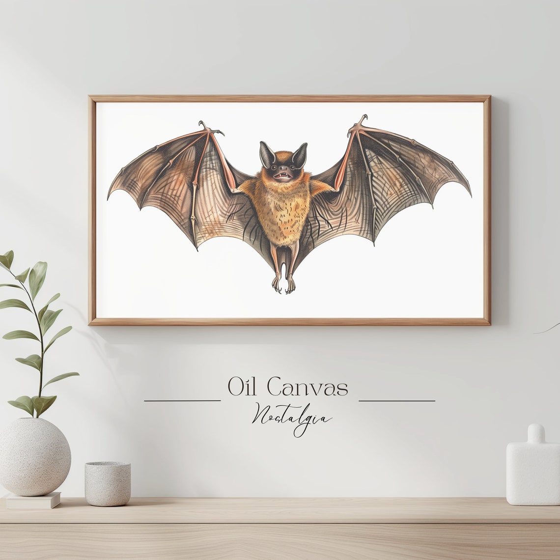 Vintage Bat Illustration Halloween Spooky Natural History Art Print - Image 3