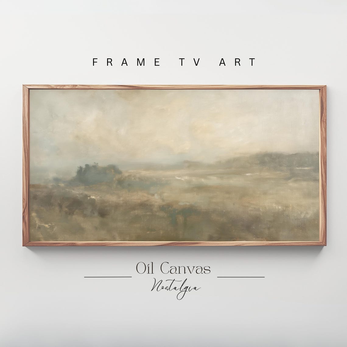Frame Tv Art Moody Abstract Oil Painting Minimalist Earth Tone Decor Rustic Wall Art