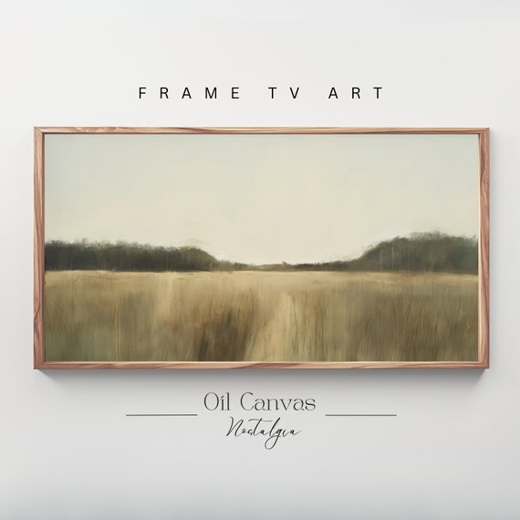 Frame Tv Art Moody Abstract Oil Painting Minimalist Earth Tone Decor Rustic Wall Art