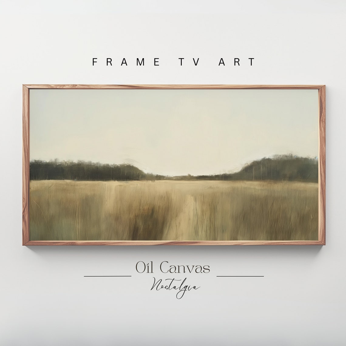 Frame Tv Art Moody Abstract Oil Painting Minimalist Earth Tone Decor Rustic Wall Art