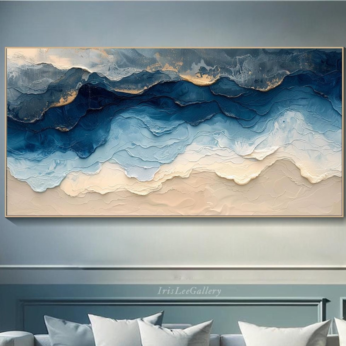 Abstract Wave Wall Art Print, Coastal Beach Decor - Image 4