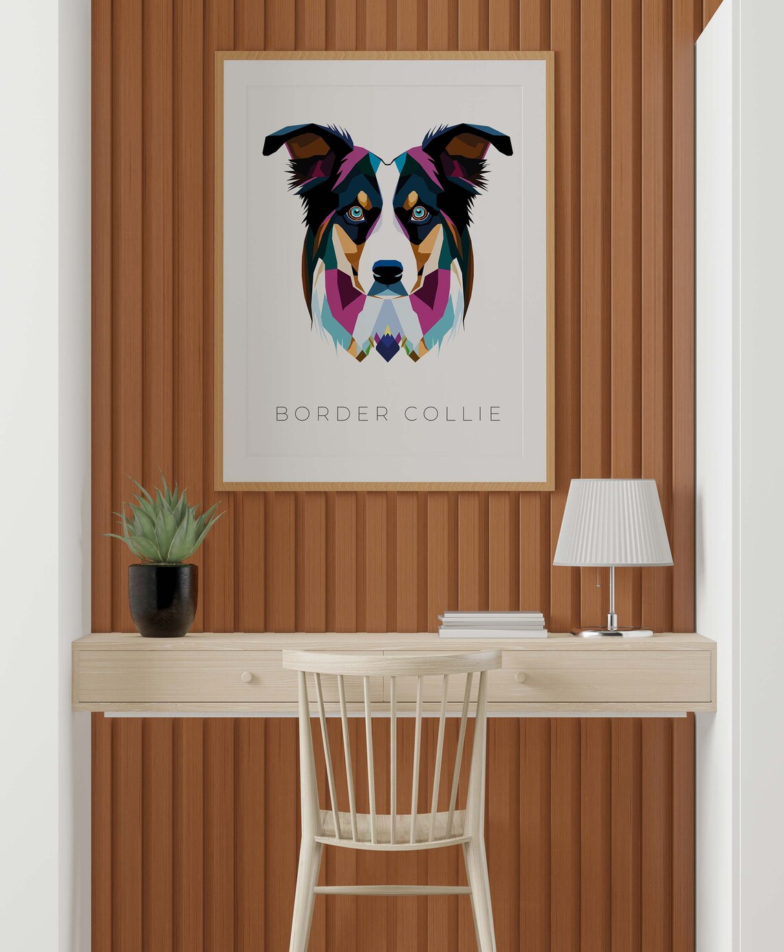 Border Collie Geometric Pop Art Colorful Dog Portrait Wall Art - Image 2