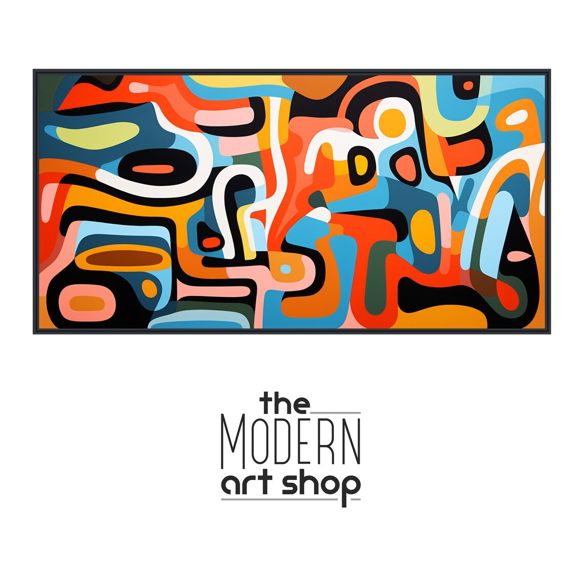 Mid-Century Modern Geometric Mosaic Art Print - Image 4