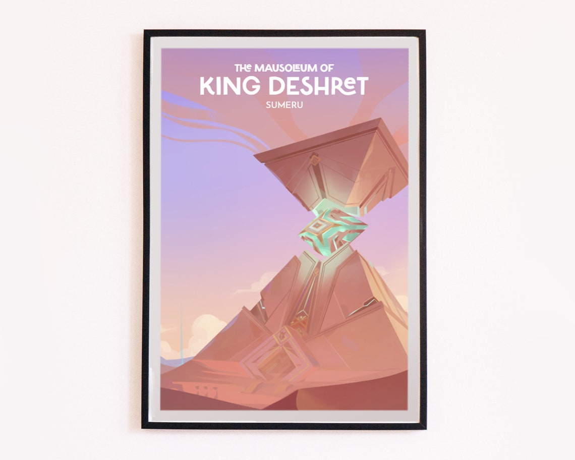 Ancient King Deshret Mausoleum Sumeru Genshin Impact Desert Poster