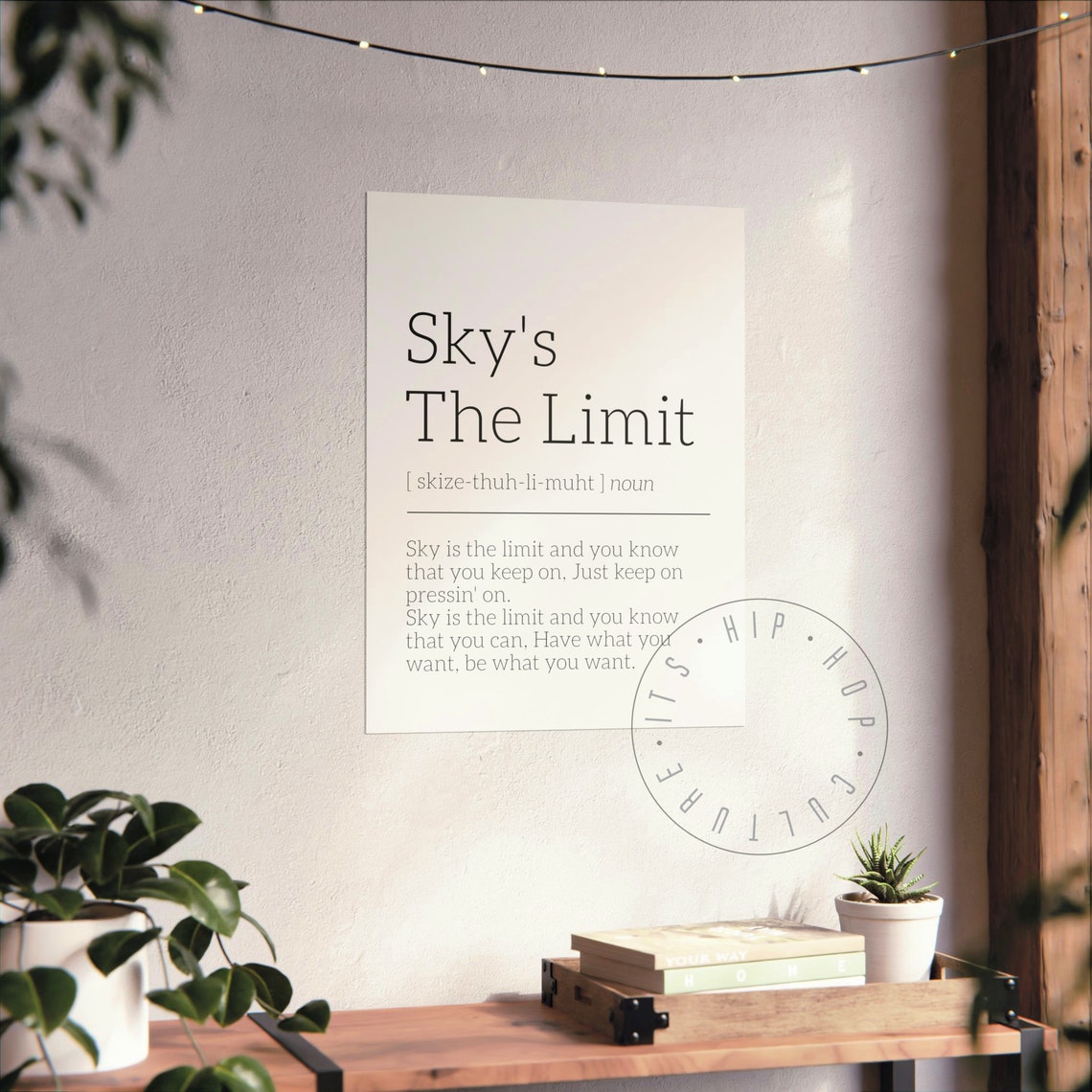 Sky's The Limit Lyric Definition Inspirational Canvas Style Poster - Image 7