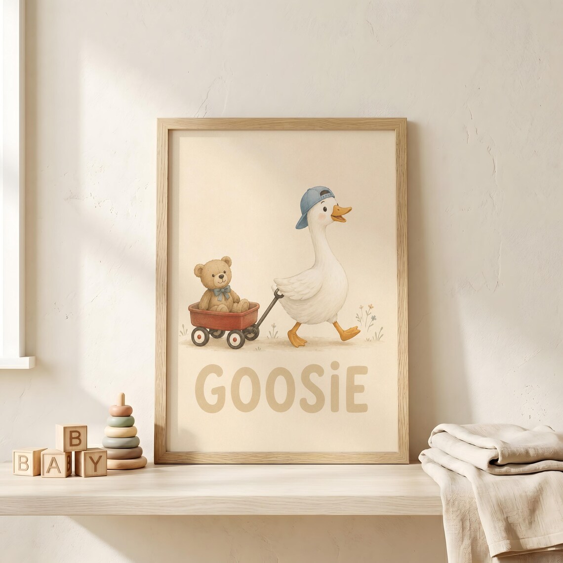 Personalized Mispronunciation Goose Teddy Nursery Poster