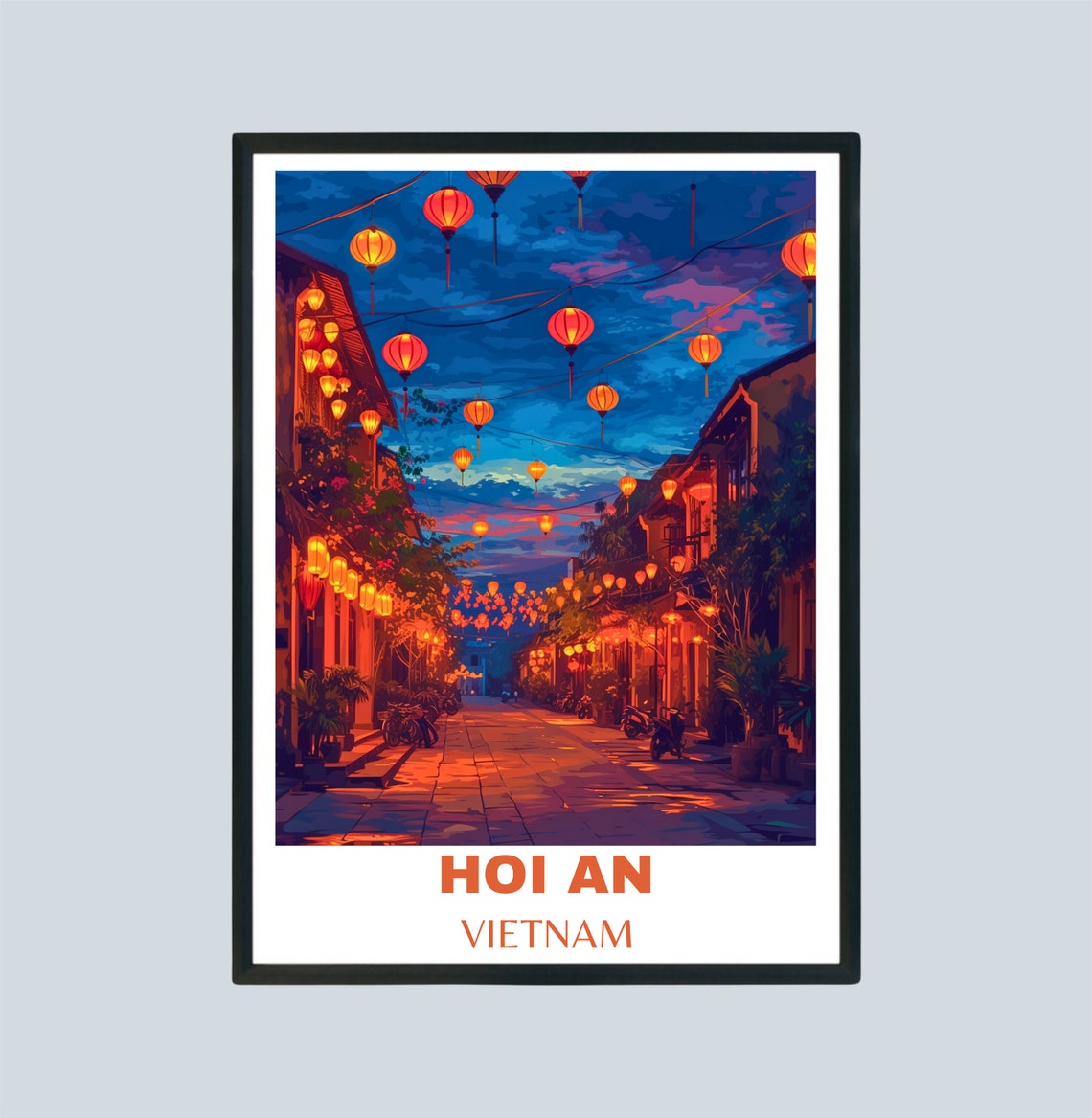 Vietnam Wall Art Hoi An Poster Travel Print Hoi An Travel Poster Print Hoi An Wall Art Vietnam Travel Poster Travel Gift