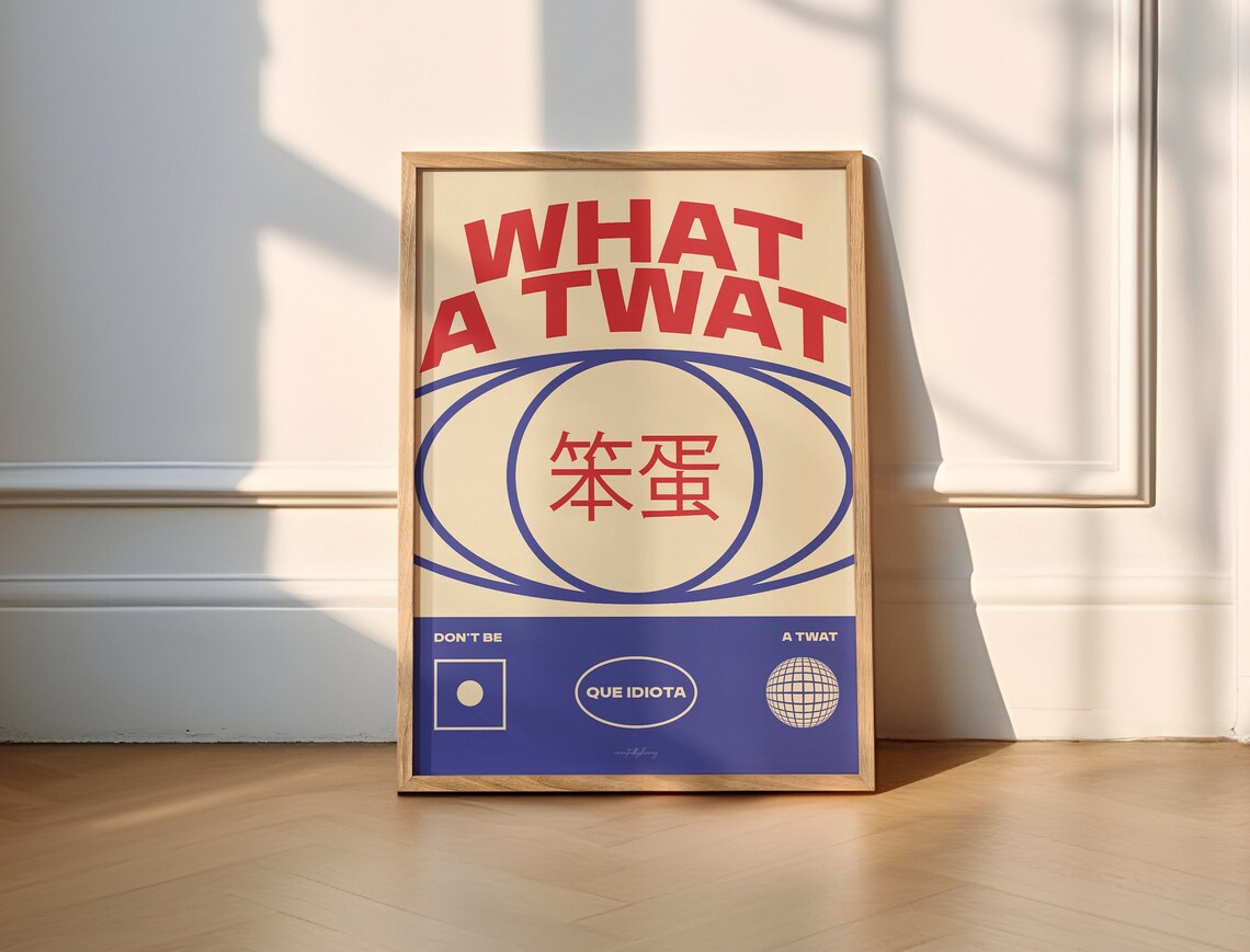 What A Twat Funny Swearing Abstract Poster