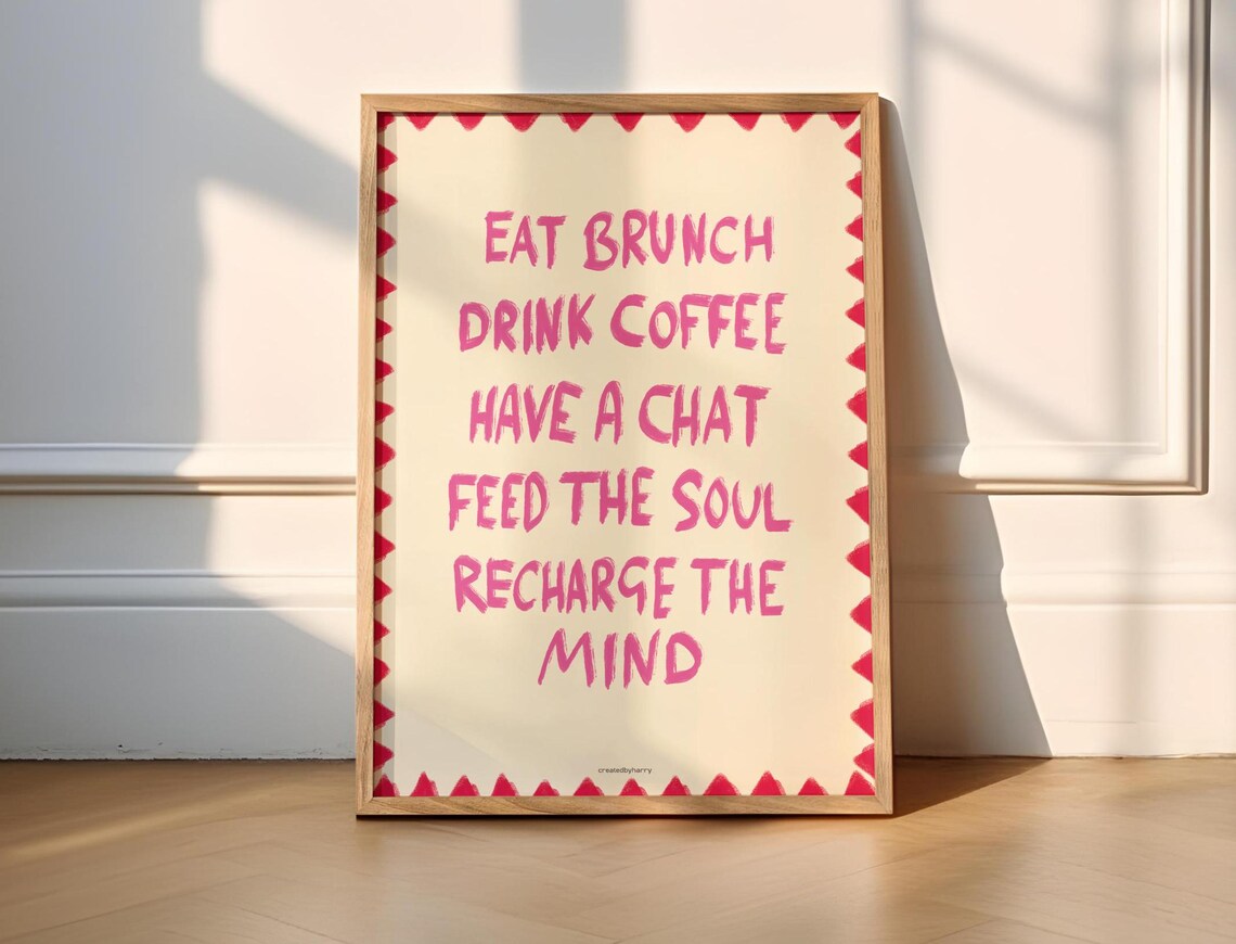Eat Brunch Drink Coffee Art Print, Food & Drink