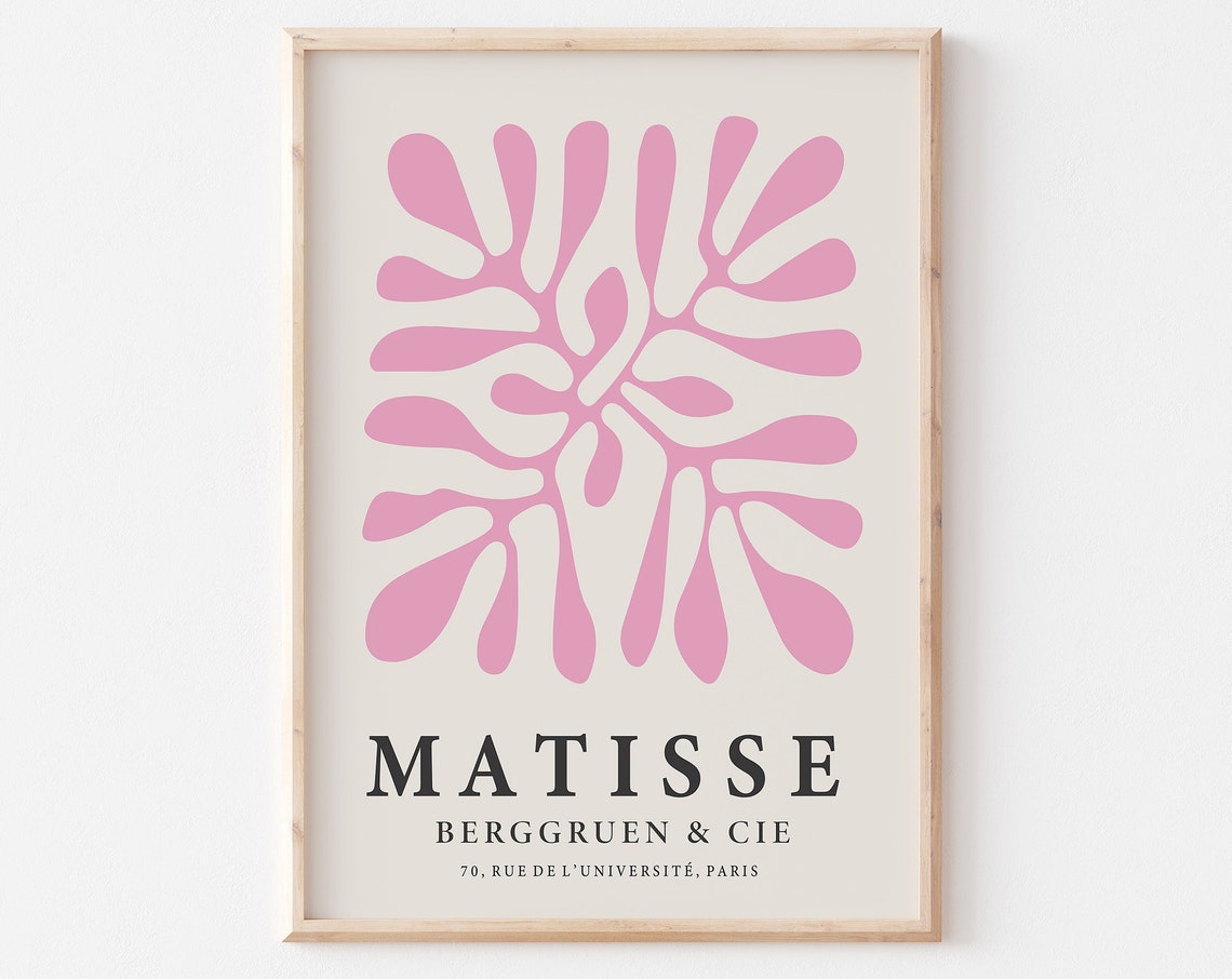 Matisse Pink Paper Cutout Abstract Poster Paris Exhibition Style