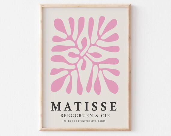 Matisse Pink Paper Cutout Abstract Poster Paris Exhibition Style