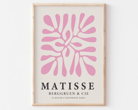 Matisse Poster Cutout Art Print Colorful Pink Danish Pastel Home Decor Vintage Exhibition Unframed