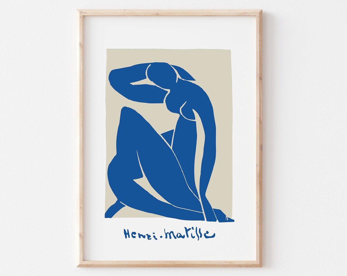Matisse Nu Bleu Poster, Minimalist Abstract Art Print