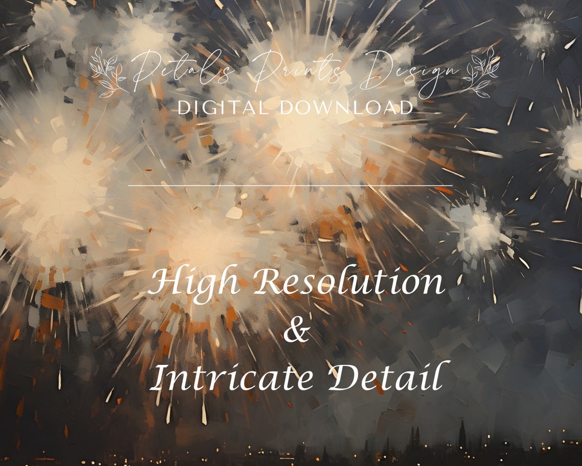 Golden Firework Bursts Abstract Dark Navy Celebration Poster - Image 3