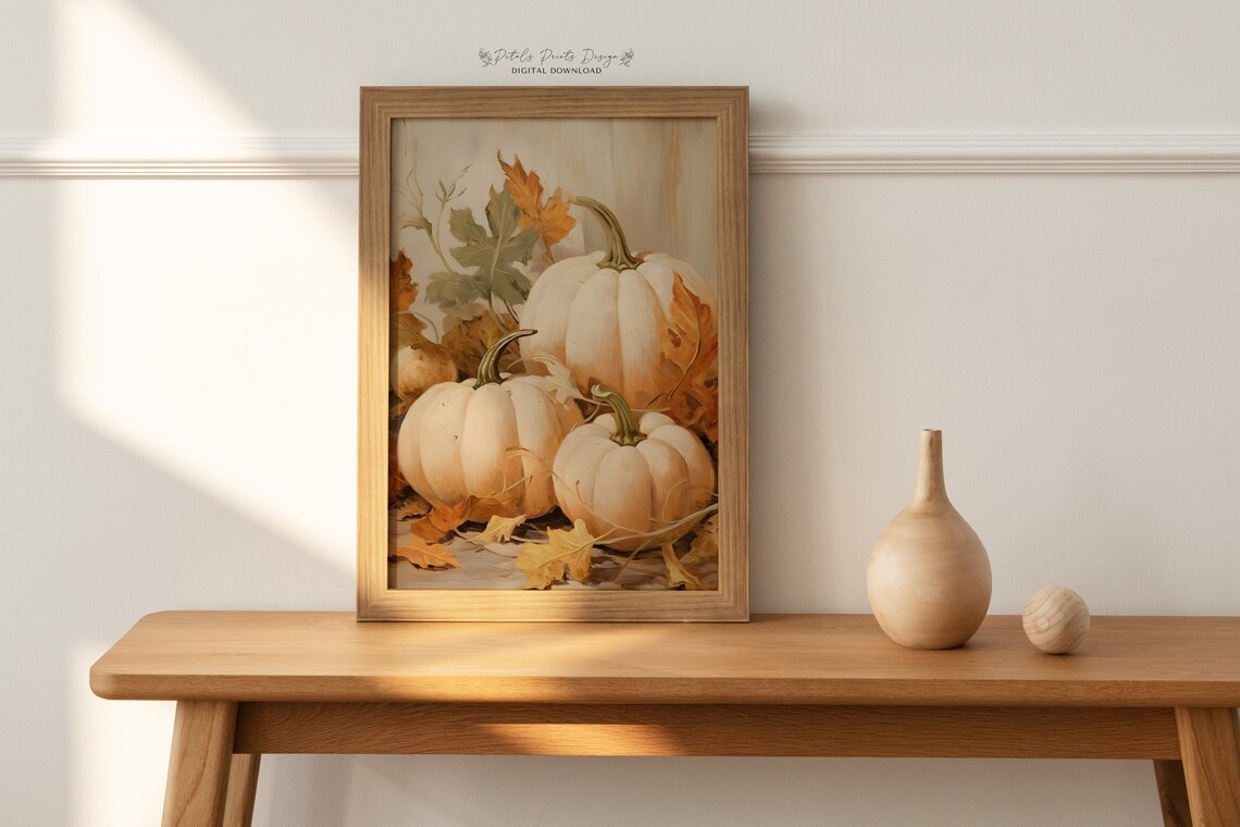 Pumpkin Still Life Painting Halloween Wall Art Print - Image 4