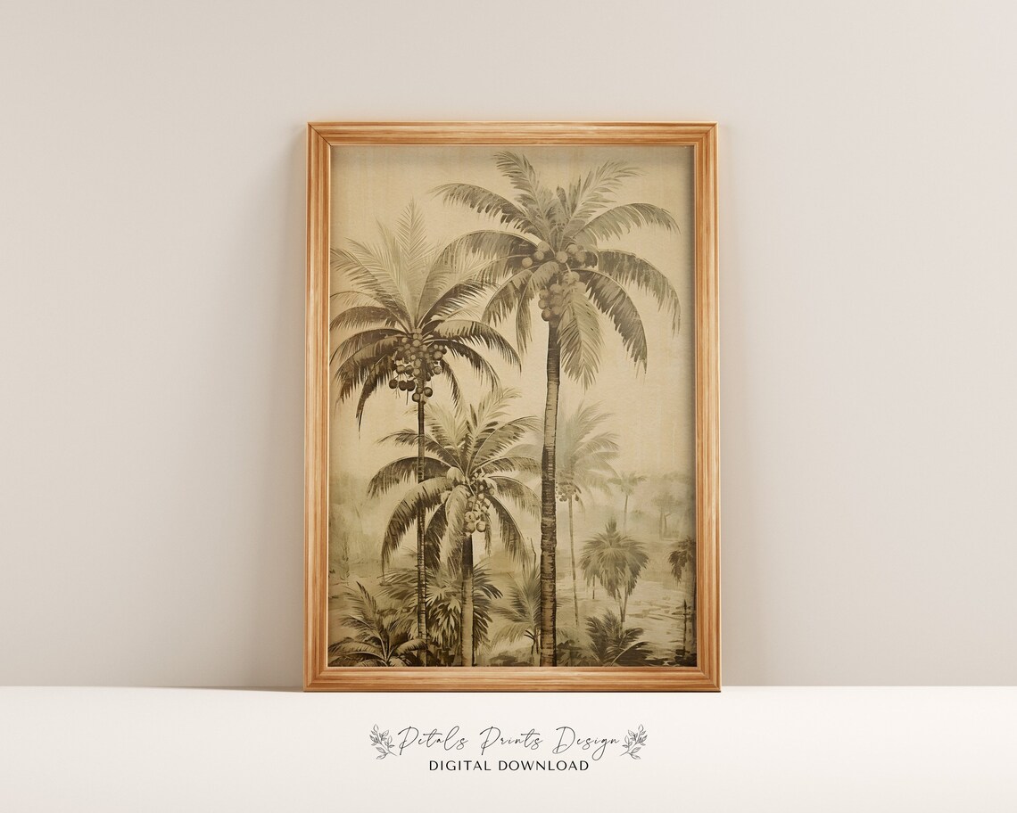 Jungle Trees Palm Tree Vintage Jungle Art Print
