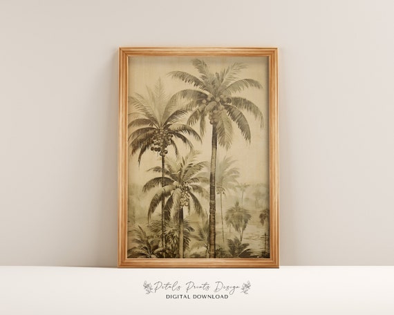 Jungle Trees Palm Tree Vintage Jungle Art Print