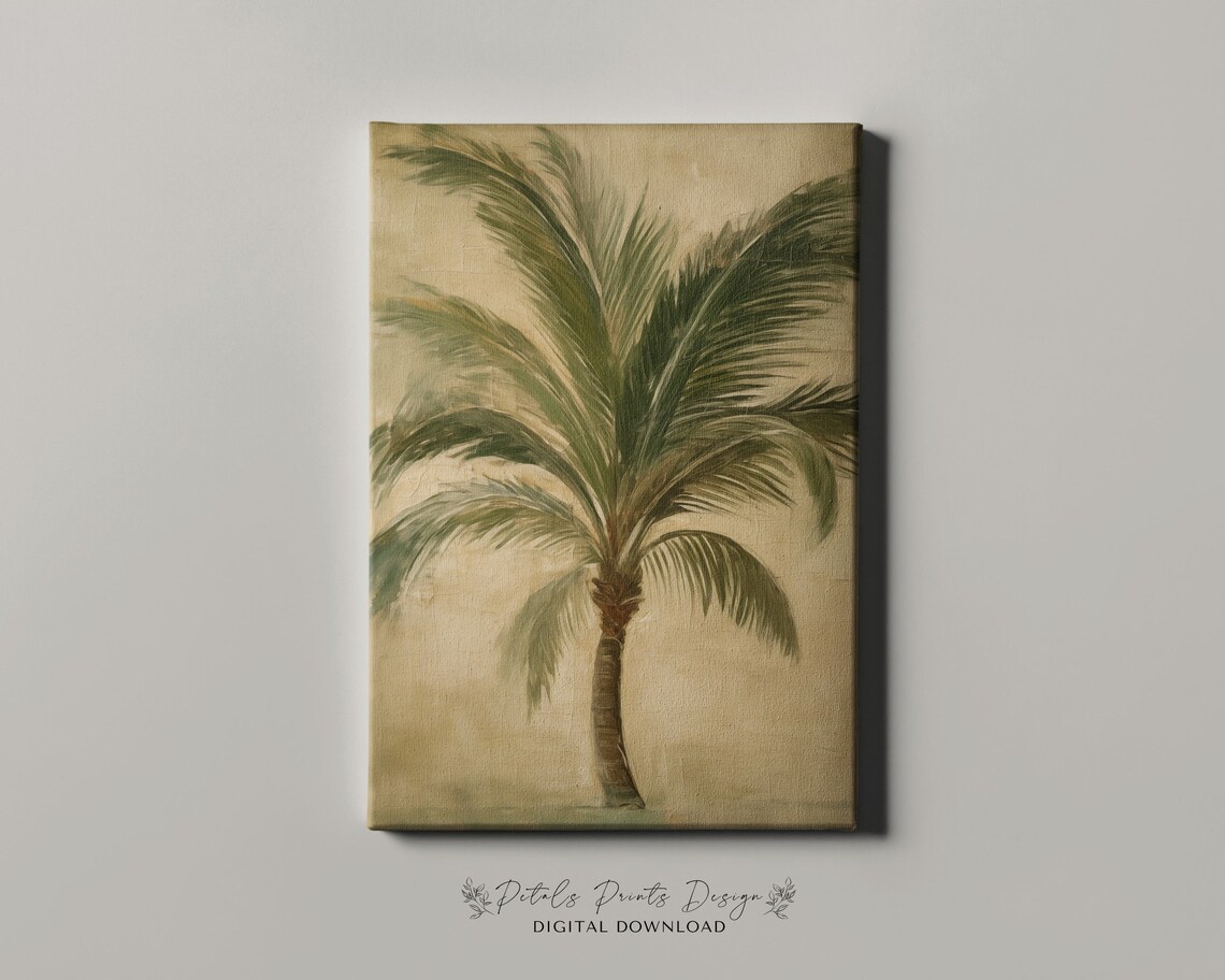 Jungle Trees Decor, Vintage Palm Tree Art Print - Image 4